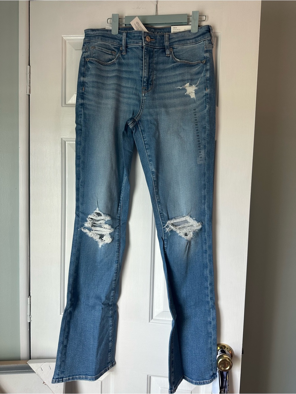 American Eagle Outfitters Blue Distressed Bootcut Jeans